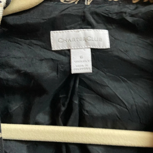 Charter Club 100% Silk button floral  blazer Sz 6 - Picture 8 of 10